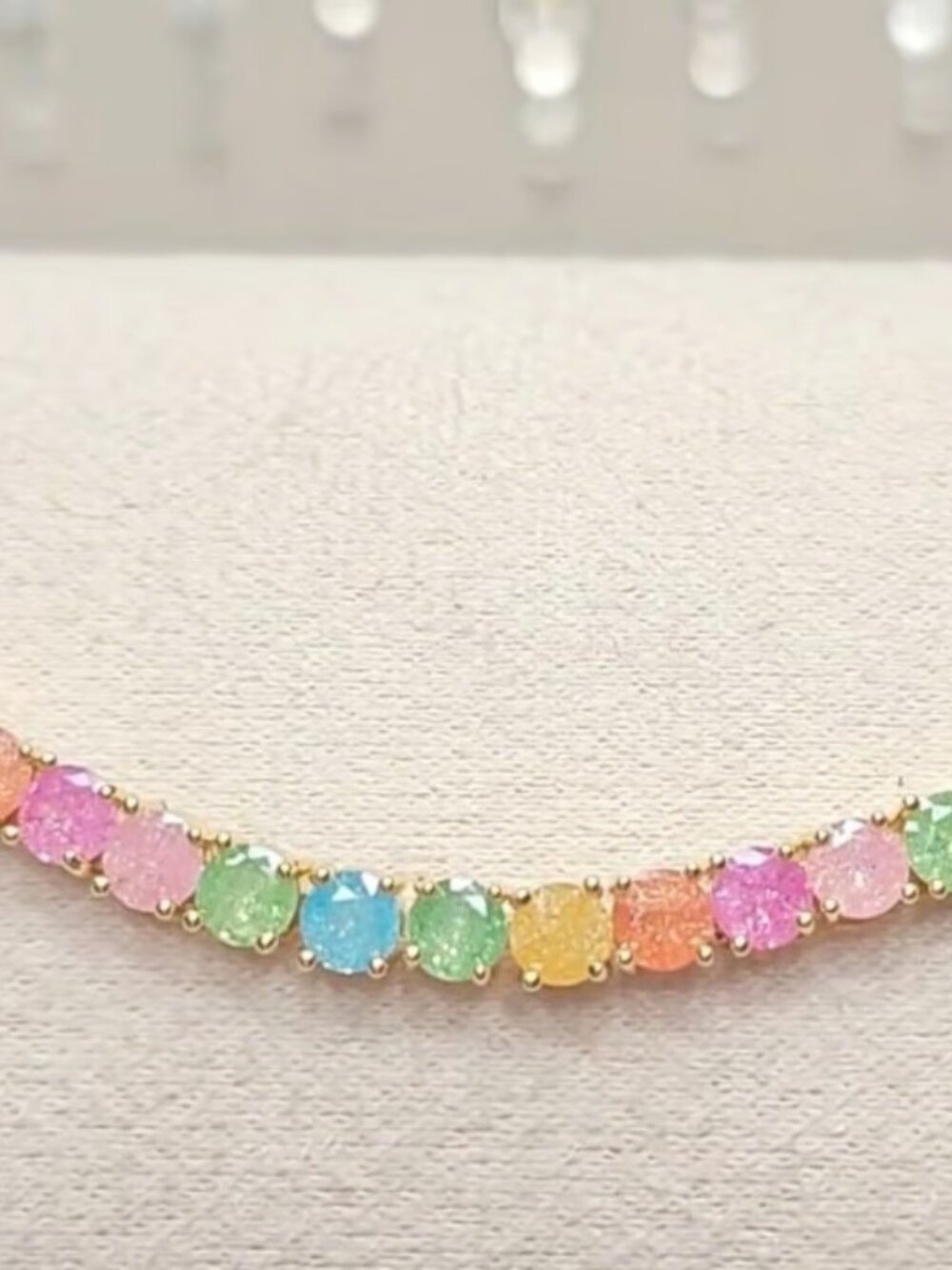 Rainbow Ice Crystal Gold Plating Bracelet